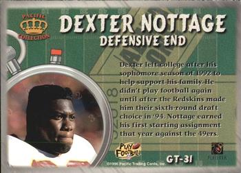 1996 Pacific Litho-Cel - Game Time #GT-31 Dexter Nottage Back