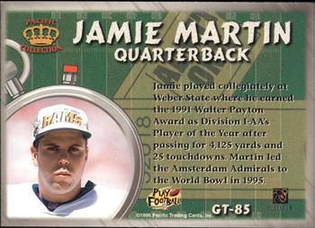 1996 Pacific Litho-Cel - Game Time #GT-85 Jamie Martin Back