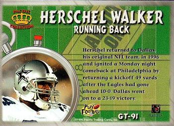 1996 Pacific Litho-Cel - Game Time #GT-91 Herschel Walker Back
