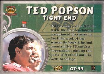 1996 Pacific Litho-Cel - Game Time #GT-99 Ted Popson Back