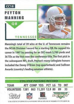 2002 Topps Debut - Collegiate Classics #CC18 Peyton Manning Back