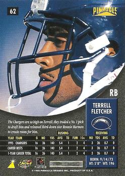 1996 Pinnacle #62 Terrell Fletcher Back