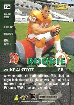 1996 Pinnacle #158 Mike Alstott Back