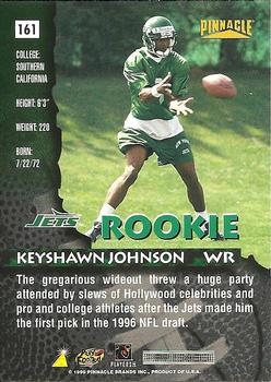 1996 Pinnacle #161 Keyshawn Johnson Back