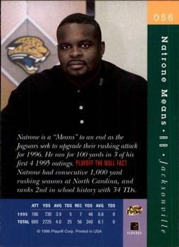 1996 Playoff Absolute #056 Natrone Means Back