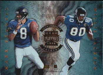 1996 Playoff Absolute - Quad Series #14 Mark Brunell / Willie Jackson / Rob Johnson / James O. Stewart Front