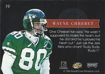 1996 Playoff Absolute - Prime Unsung Heroes #19 Wayne Chrebet Back