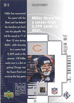 2002 Upper Deck Ovation - Standing O #SO-6 Jim Miller Back