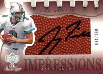 2002 Upper Deck Sweet Spot - Sweet Impressions Autographs #SI-JF Jay Fiedler Front
