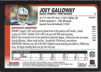 2003 Bowman Chrome - Refractors #5 Joey Galloway Back
