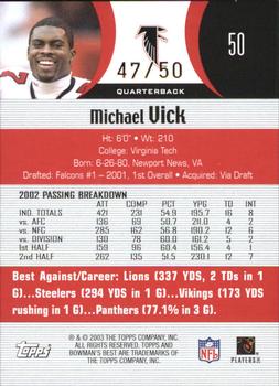 2003 Bowman's Best - Red #50 Michael Vick Back