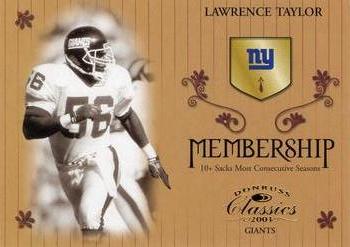 2003 Donruss Classics - Membership #M10 Lawrence Taylor Front