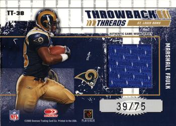 2003 Donruss Elite - Throwback Threads #TT-38 Eric Dickerson / Marshall Faulk Back