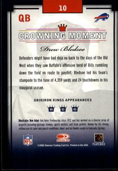 2003 Donruss Gridiron Kings - Bronze #10 Drew Bledsoe Back