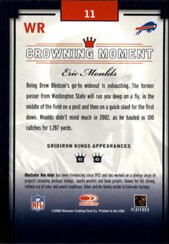 2003 Donruss Gridiron Kings - Bronze #11 Eric Moulds Back