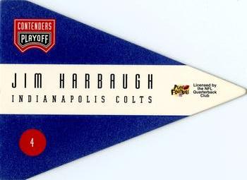 1996 Playoff Contenders - Pennants #4 Jim Harbaugh Back