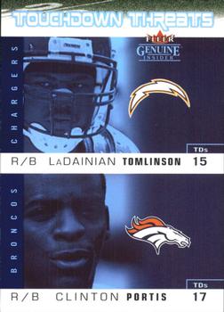 2003 Fleer Genuine Insider - Touchdown Threats #5 TD LaDainian Tomlinson / Clinton Portis Front