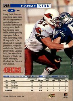 1996 Pro Line #255 Randy Kirk Back