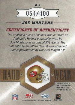 2003 Leaf Limited - Hardwear #H-3 Joe Montana Back