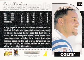 1996 Score #195 Sean Dawkins Back