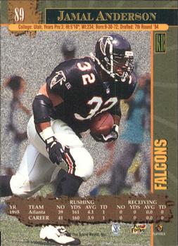 1996 Score Board NFL Lasers #89 Jamal Anderson Back