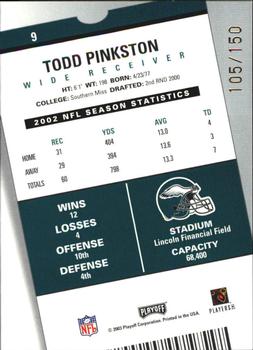 2003 Playoff Contenders - Playoff Ticket #9 Todd Pinkston Back