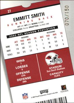 2003 Playoff Contenders - Playoff Ticket #27 Emmitt Smith Back