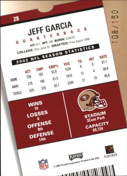 2003 Playoff Contenders - Playoff Ticket #28 Jeff Garcia Back