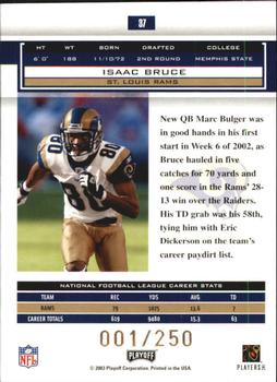 2003 Playoff Honors - X's #37 Isaac Bruce Back