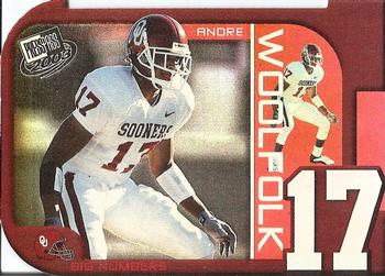 2003 Press Pass - Big Numbers #BN35 Andre Woolfolk Front