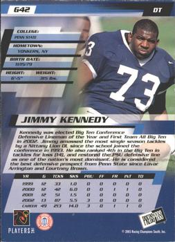 2003 Press Pass - Gold Zone #G42 Jimmy Kennedy Back