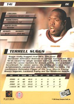 2003 Press Pass - Torquers #T41 Terrell Suggs Back