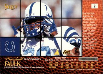 1996 Select #2 Marshall Faulk Back