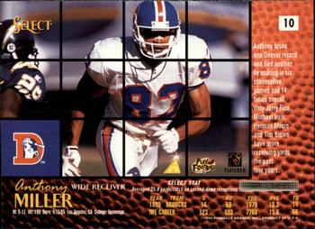 1996 Select #10 Anthony Miller Back