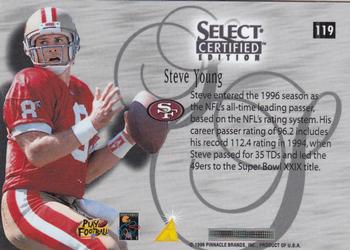 1996 Select Certified #119 Steve Young Back