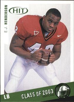 2003 SAGE HIT - Class of 2003 Emerald #C42 E.J. Henderson Front