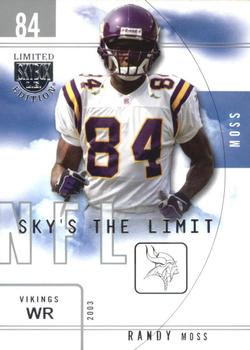 2003 SkyBox LE - Sky's the Limit #5 SL Randy Moss Front
