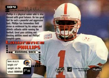 1996 SkyBox Impact #184 Lawrence Phillips Back
