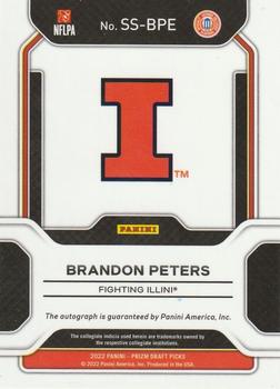 2023 Panini Chronicles Draft Picks - 2022 Prizm Draft Picks Sensational Signatures #SS-BPE Brandon Peters Back