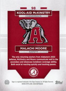 2023 Bowman University Alabama Crimson Tide #98 Kool-Aid McKinstry / Malachi Moore Back