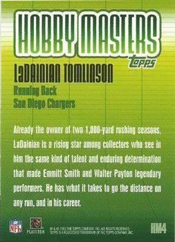 2003 Topps - Hobby Masters #HM4 LaDainian Tomlinson Back