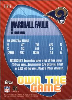 2003 Topps - Own the Game #OTG16 Marshall Faulk Back