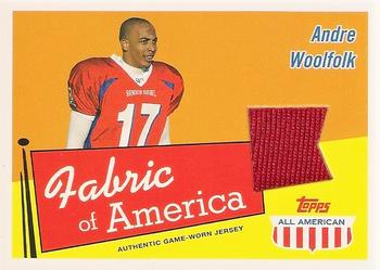 2003 Topps All American - Fabric of America #FA-AW Andre Woolfolk Front
