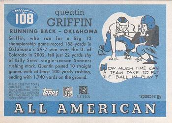 2003 Topps All American - Foil #108 Quentin Griffin Back