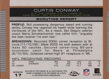 2003 Topps Draft Picks & Prospects - Chrome Gold Refractors #17 Curtis Conway Back