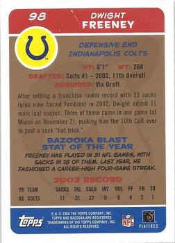 2004 Bazooka - Gold #98 Dwight Freeney Back