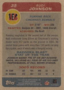 2004 Bazooka - Minis #35 Rudi Johnson Back