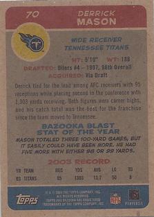 2004 Bazooka - Minis #70 Derrick Mason Back