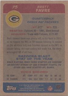 2004 Bazooka - Minis #75 Brett Favre Back