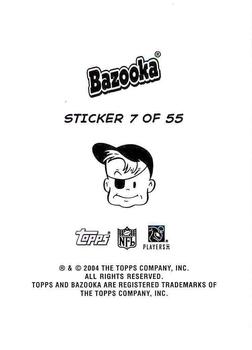 2004 Bazooka - Stickers #7 Chad Pennington / Daunte Culpepper / Tom Brady / Steve McNair Back